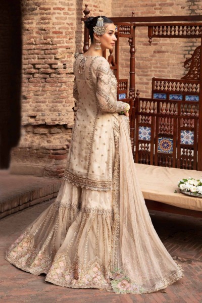 Pakistani Nikkah Kameez Gharara Wedding Outfit - Image 2