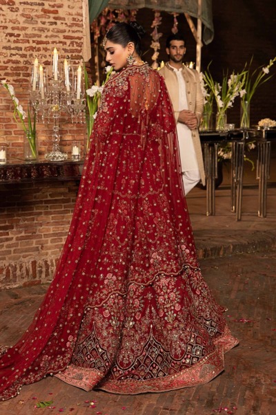 Pakistani Wedding Rich Red Lehenga Choli - Image 2